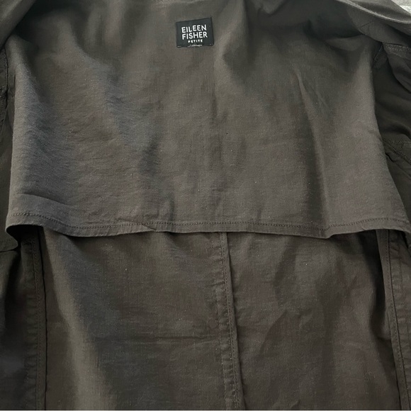 Eileen Fischer Open Front Linen Blend Brown Jacket - Picture 11 of 14